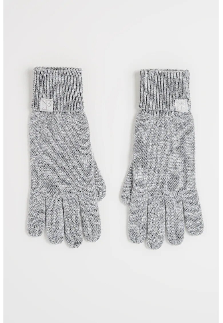 Calvin Klein Manusi tricotate din casmir - Gri inchis