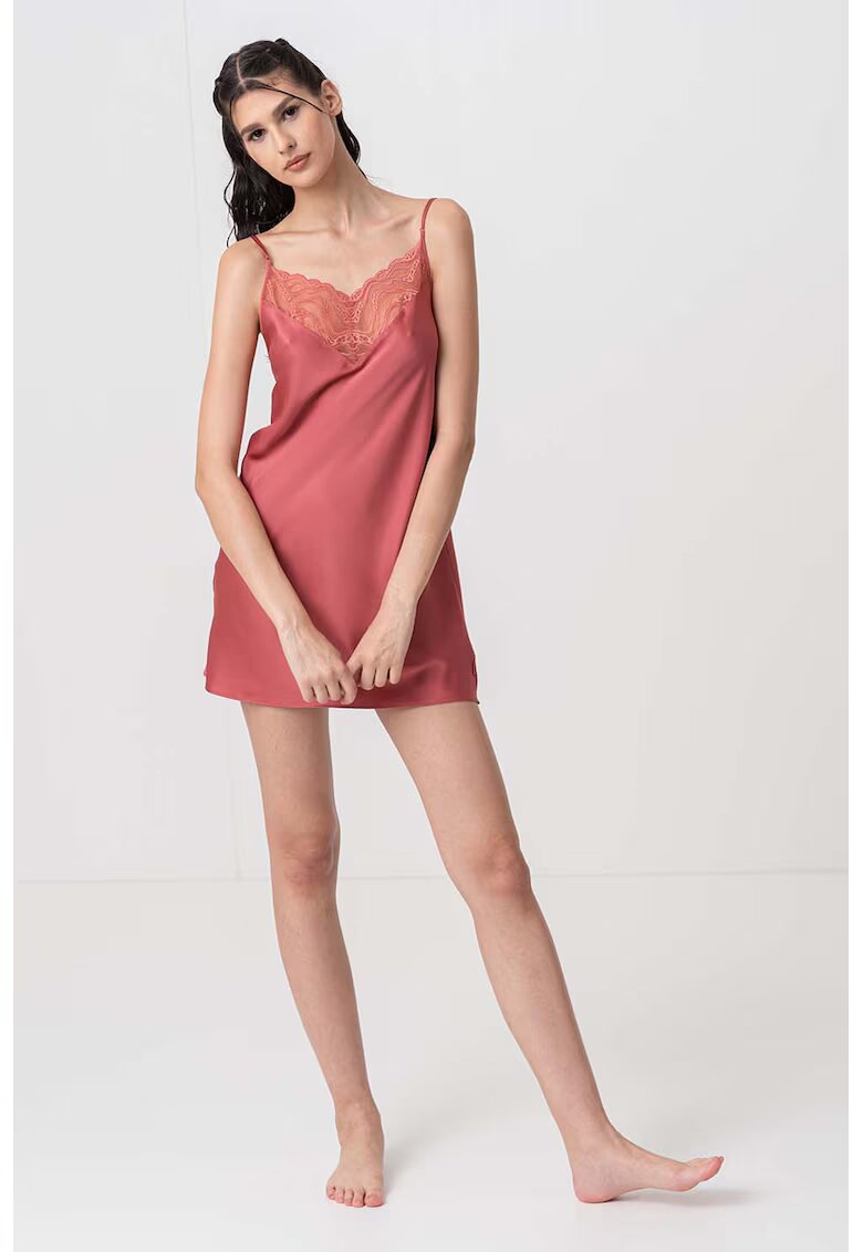 Calvin Klein Neglijeu cu garnituri de dantela - Rosu