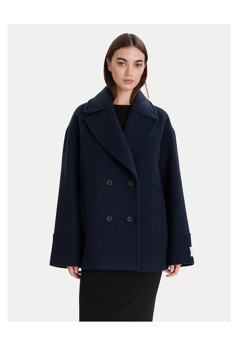 Calvin Klein Palton dama bleumarin - lana