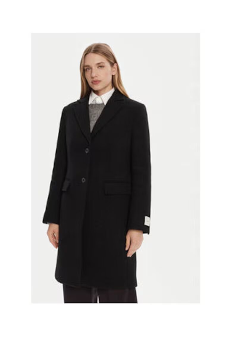 Calvin Klein Palton dama - negru - 70% lana reciclata - 30% poliester - Negru