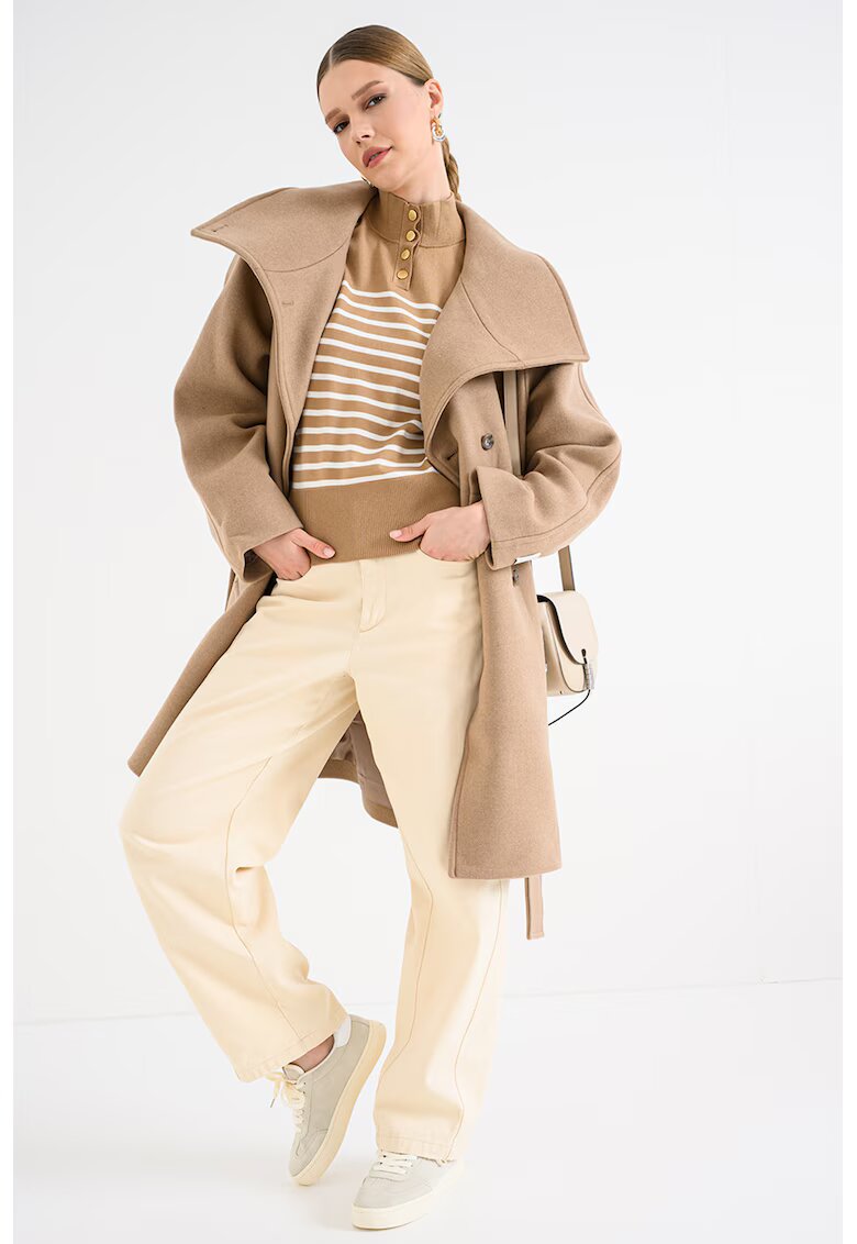 Calvin Klein Palton supradimensionat cu model uni - Bej