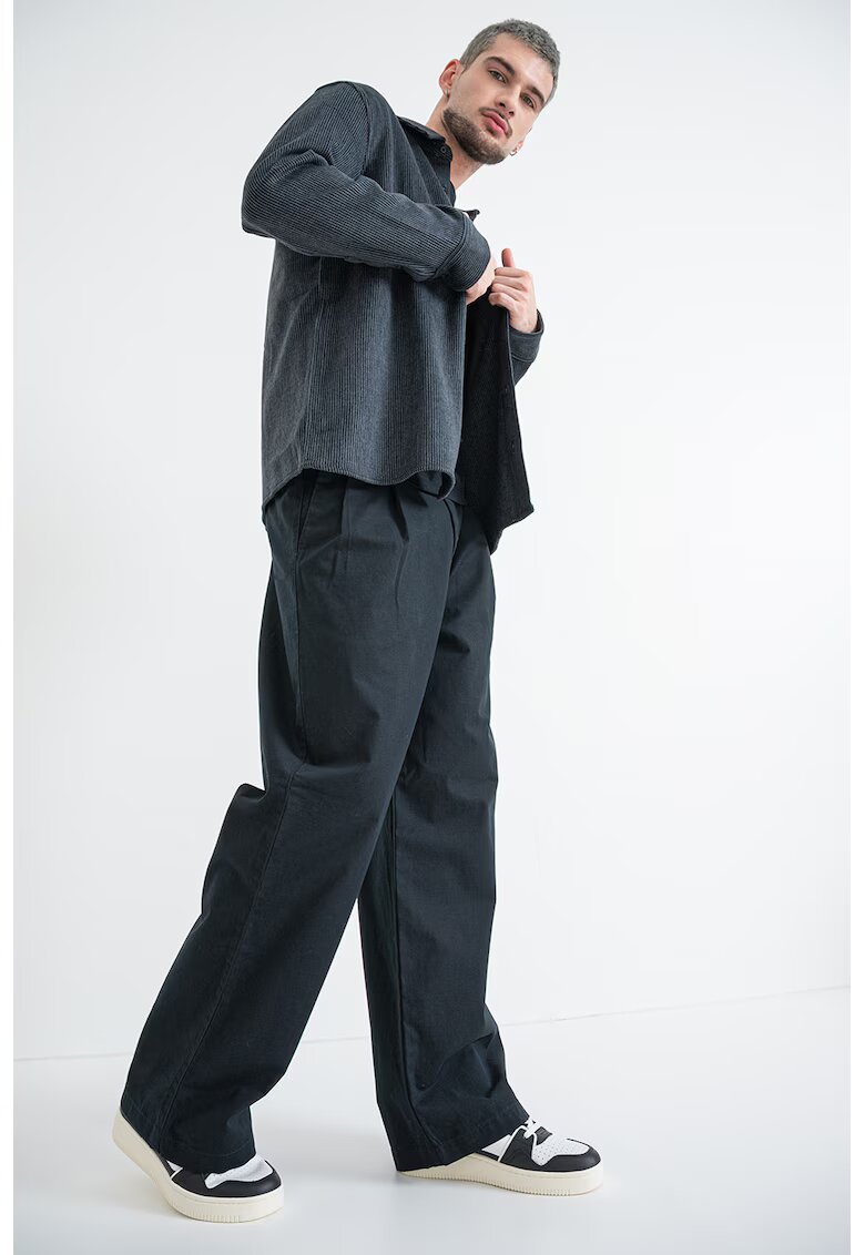 Calvin Klein Pantaloni baggy din bumbac - Negru