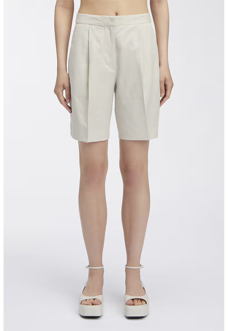 Calvin Klein Pantaloni chino din amestec de in si lyocell - Crem