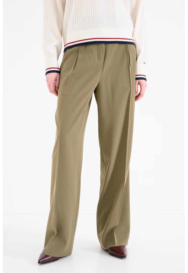 Calvin Klein Pantaloni cu croiala ampla si talie medie - Verde masliniu
