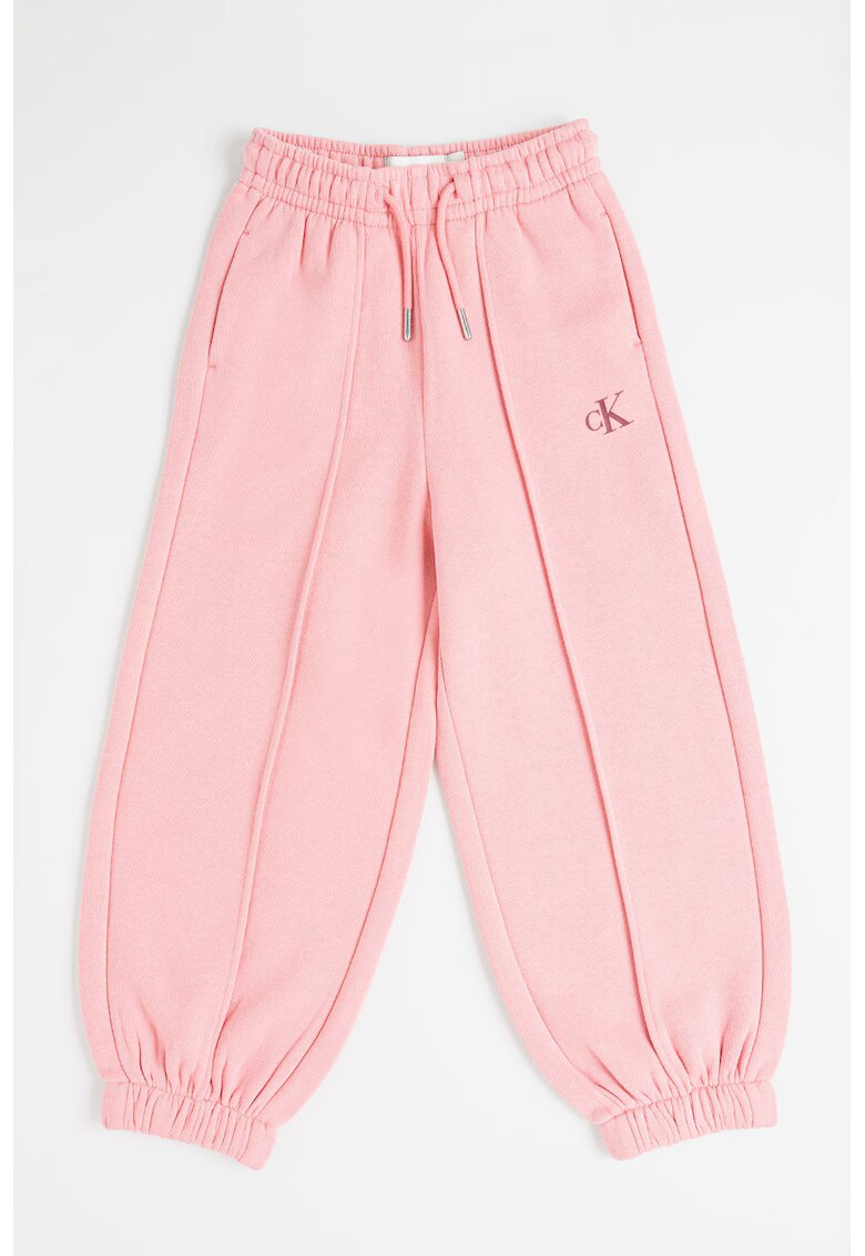 Calvin Klein Pantaloni de trening conici cu snur - Roz melange