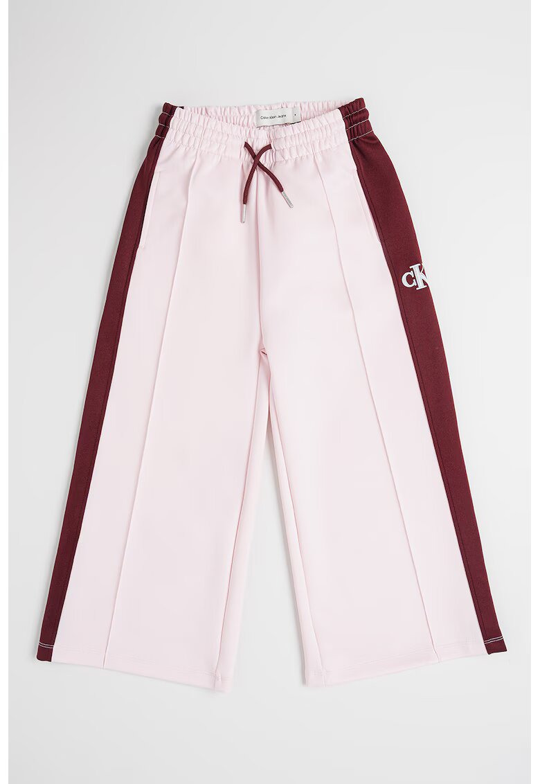 Calvin Klein Pantaloni de trening cu detaliu logo - Visiniu/Roz deschis