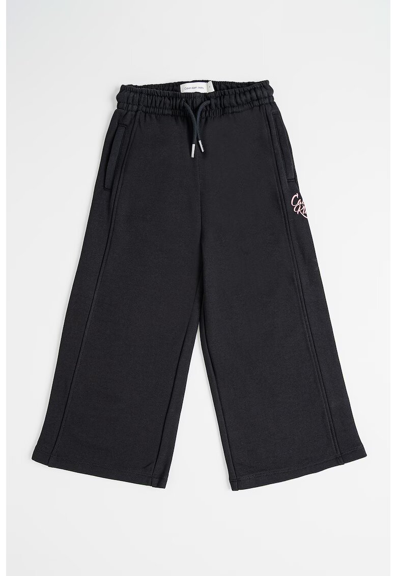 Calvin Klein Pantaloni de trening cu logo si snururi - Negru/Roz