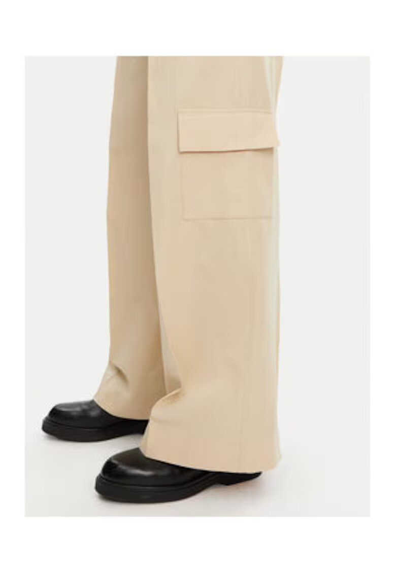 Calvin Klein Pantaloni din stofa de dama - Bej - 57% acetat - 43% bumbac -