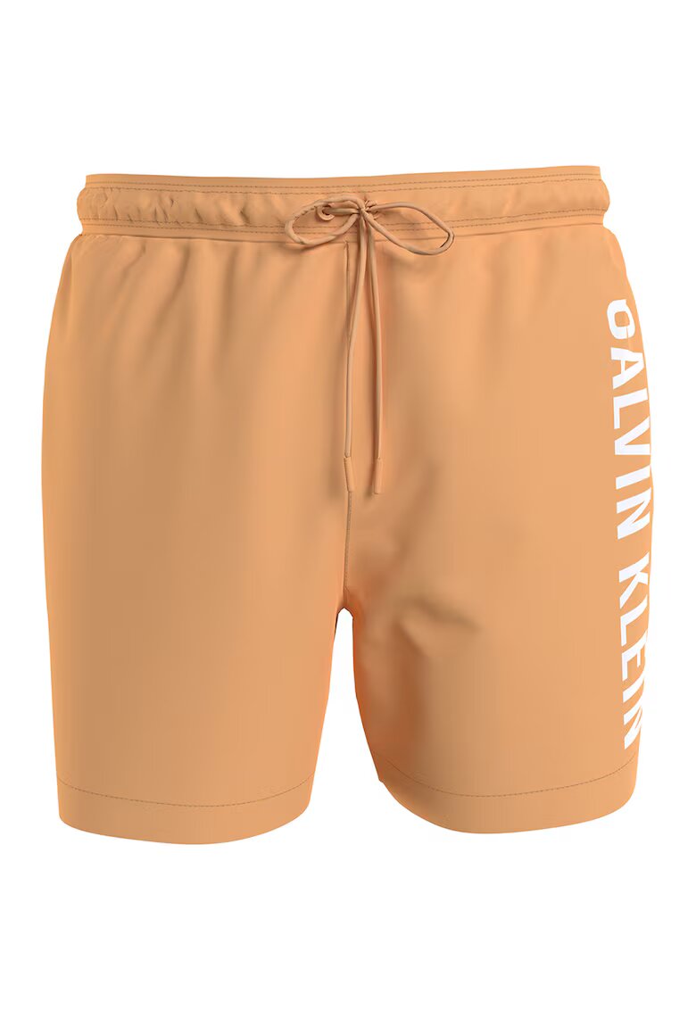 Calvin Klein Pantaloni scurti de baie cu imprimeu logo - Alb/Portocaliu persan