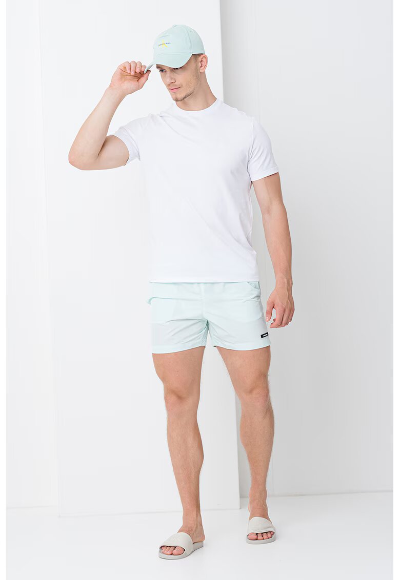 Calvin Klein Pantaloni scurti de baie cu snur si buzunare laterale - Verde menta