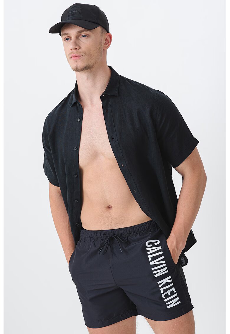 Calvin Klein Pantaloni scurti de baie cu snur si logo