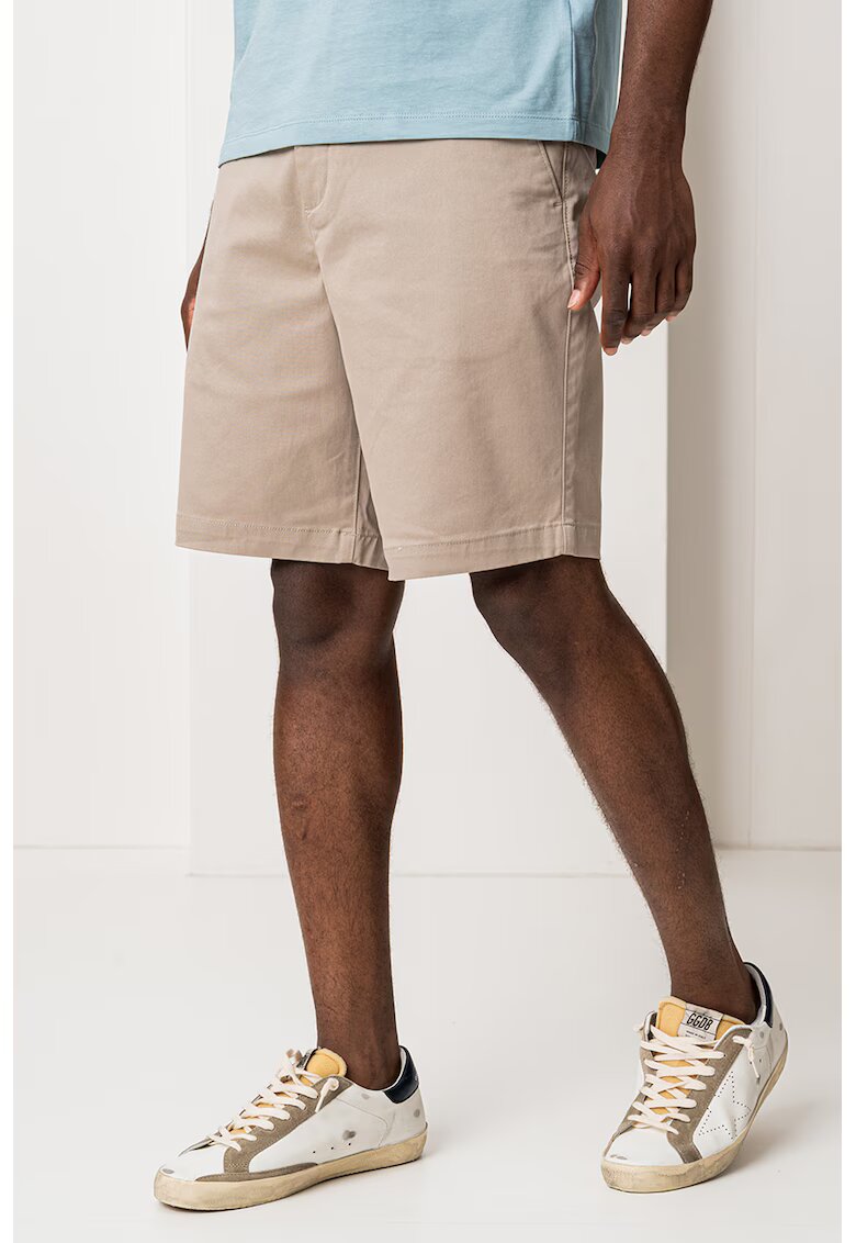 Calvin Klein Pantaloni scurti uni din amestec de bumbac - Maro nisip