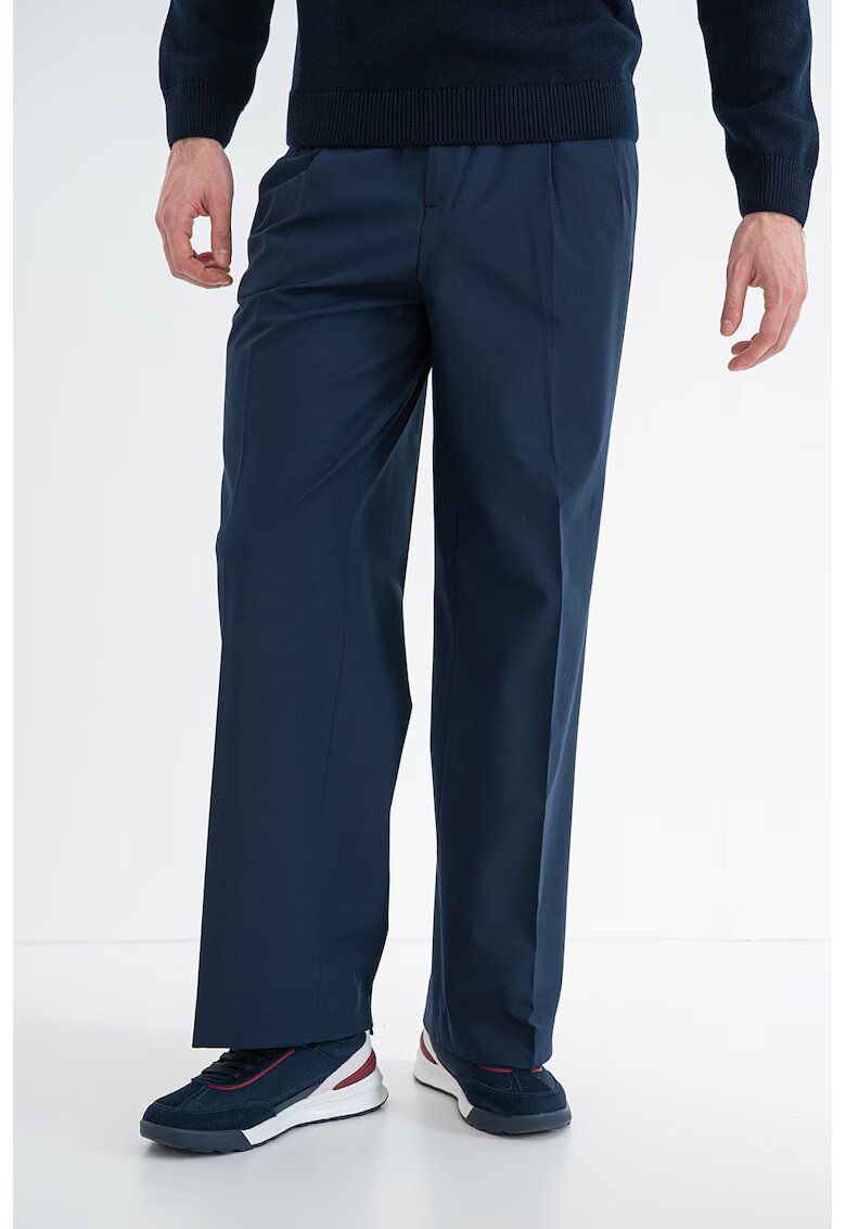 Calvin Klein Pantaloni uni cu croiala dreapta - Albastru ultramarin