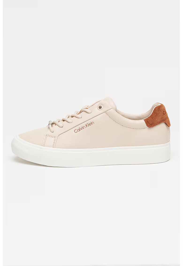 Calvin Klein Pantofi sport cu talpa plata si varf rotund - Piersica