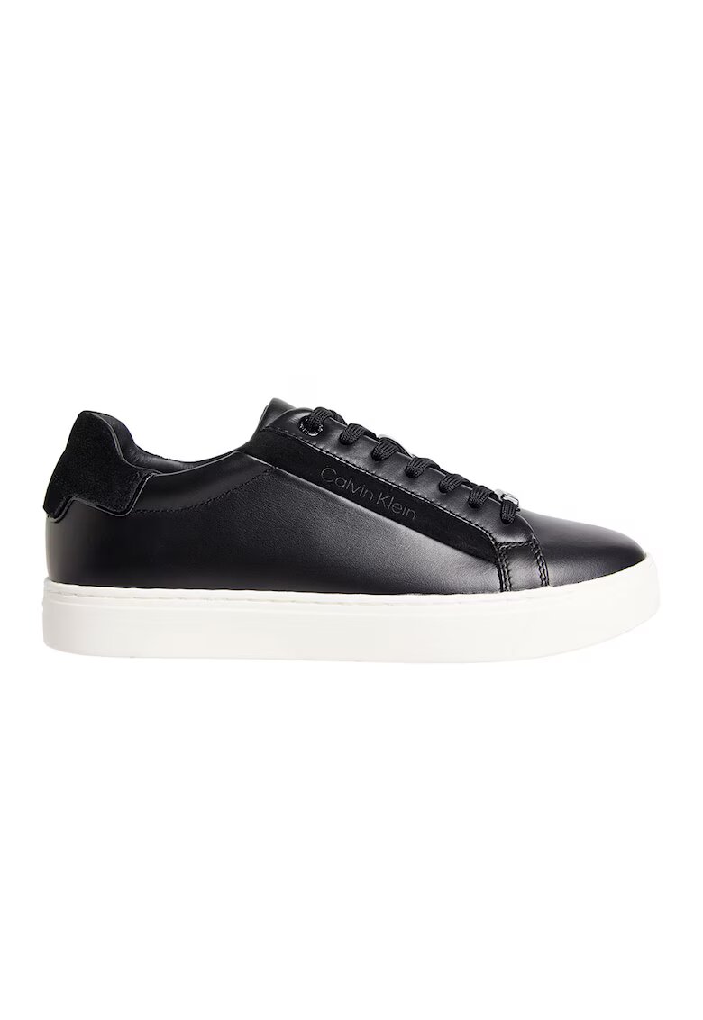 Calvin Klein Pantofi sport de piele cu garnituri de piele intoarsa - Negru