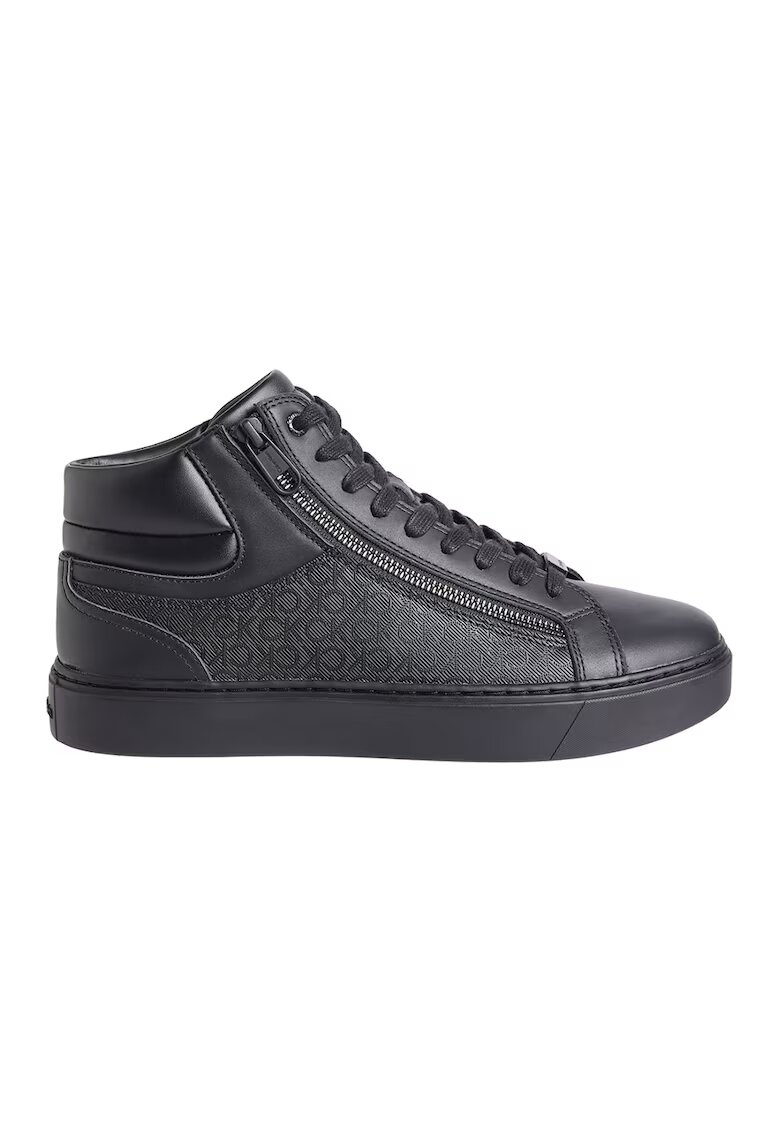 Calvin Klein Pantofi sport de piele ecologica si piele cu logo - Negru