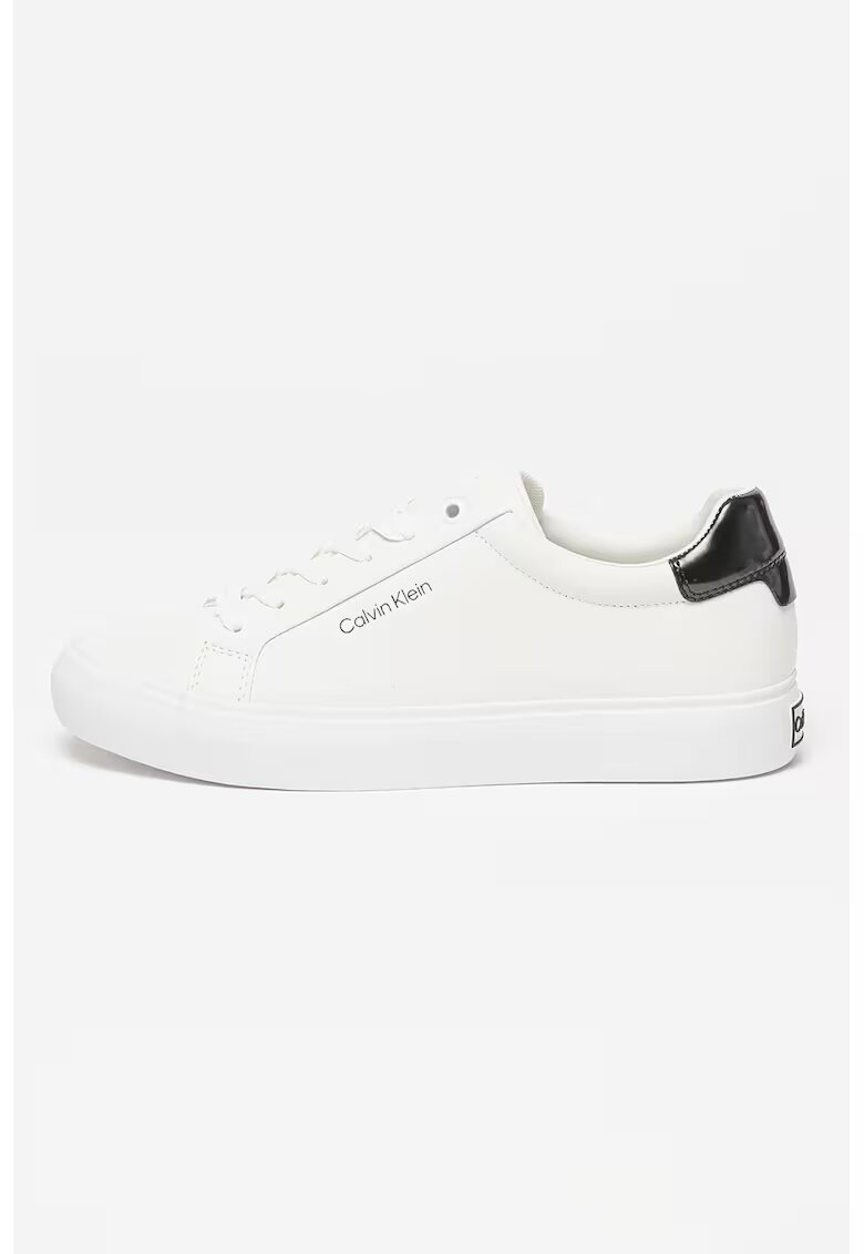 Calvin Klein Pantofi sport de piele si piele ecologica - Alb
