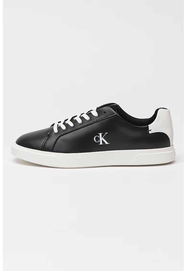 Calvin Klein Pantofi sport din piele cu detaliu logo - Alb/Negru