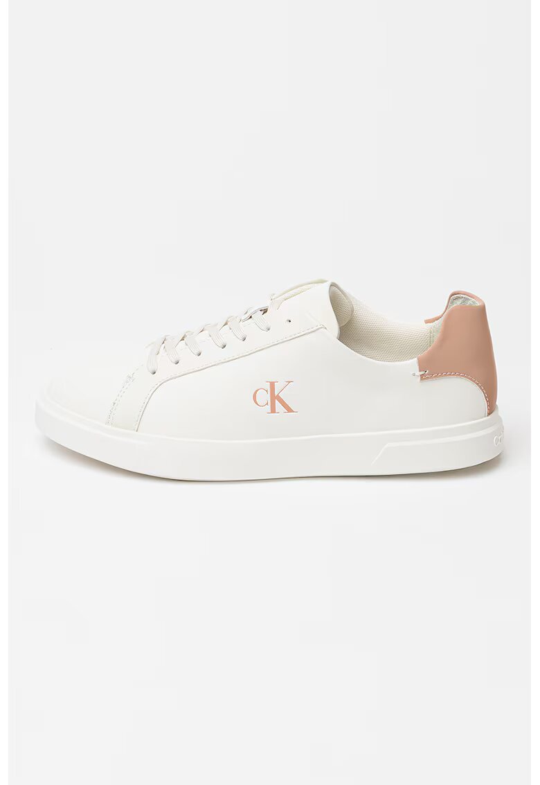 Calvin Klein Pantofi sport din piele cu detaliu logo - Caramel/Alb murdar