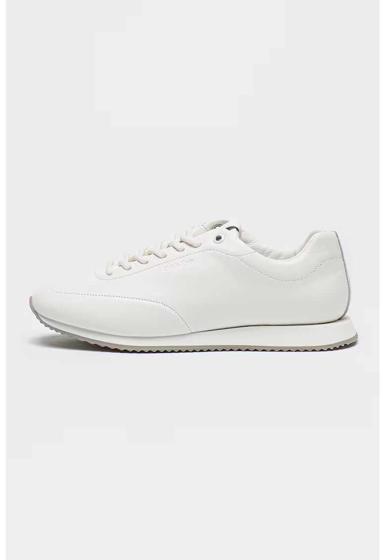 Calvin Klein Pantofi sport din piele cu logo - Alb optic
