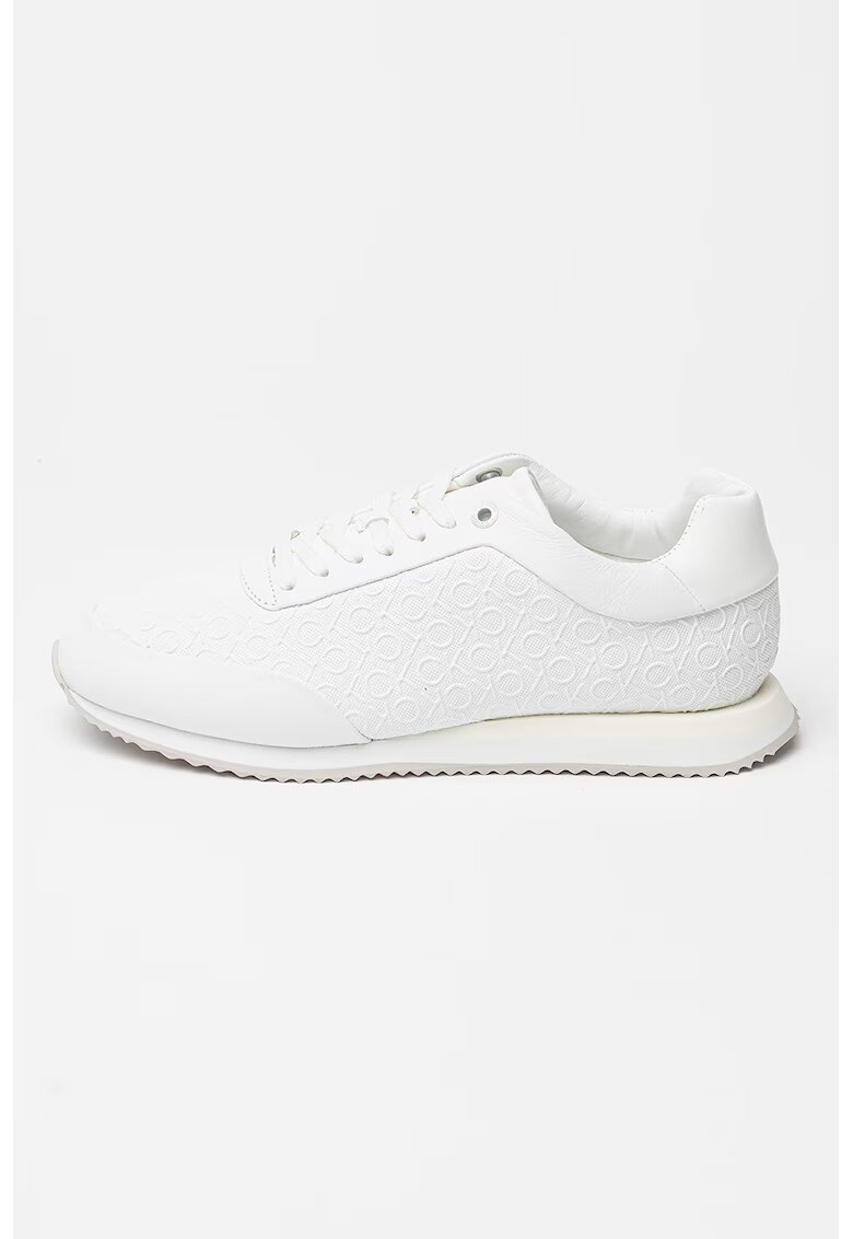 Calvin Klein Pantofi sport din piele ecologica cu model monograma - Alb optic