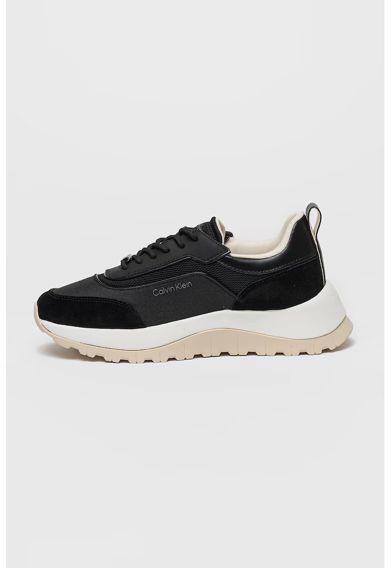 Calvin Klein Pantofi sport din piele si plasa - cu aspect masiv - Negru