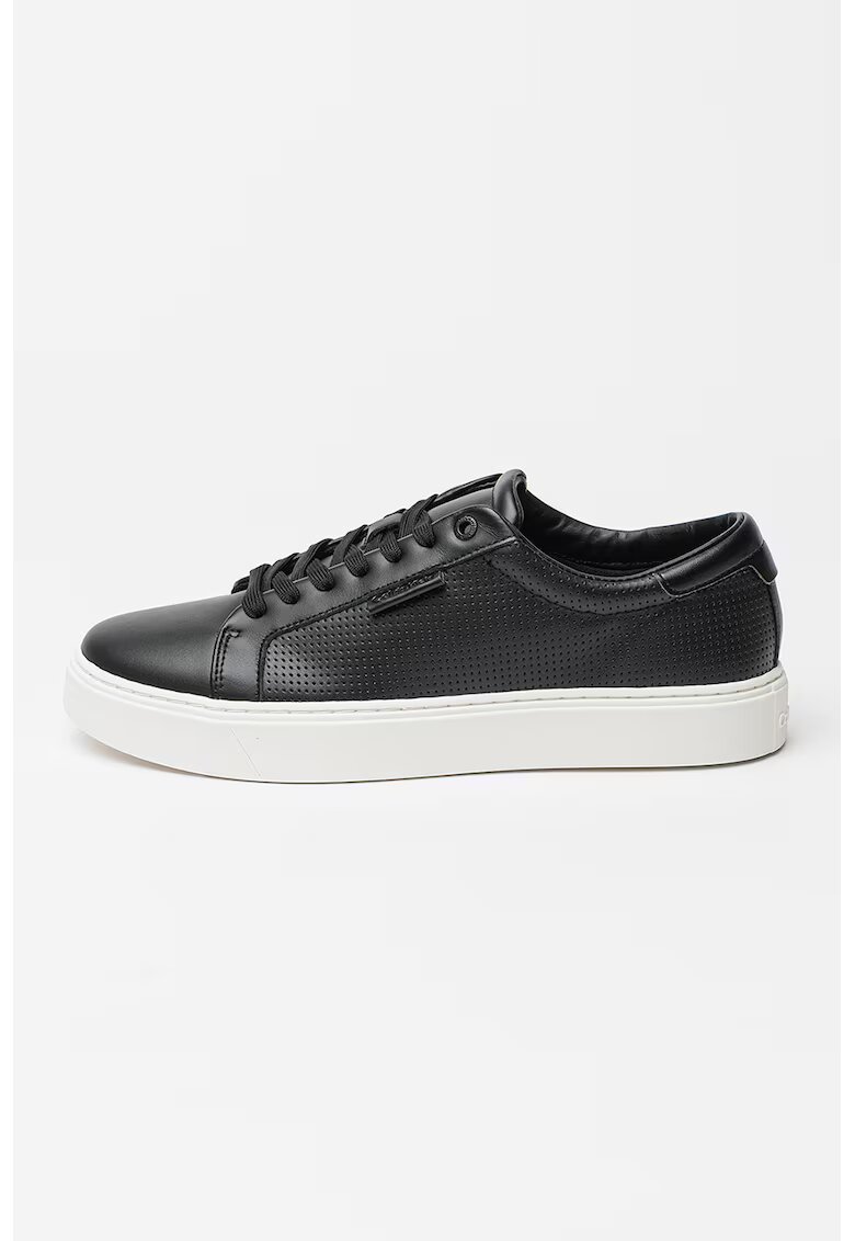 Calvin Klein Pantofi sport low-cut din piele - Negru/Alb optic