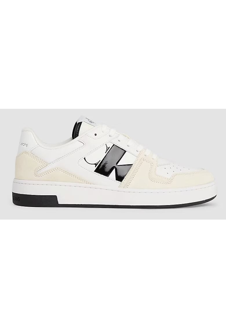 Calvin Klein Pantofi sport pentru Barbati - basket cupsole low lth - YM0YM00933-01W - Alb - Alb