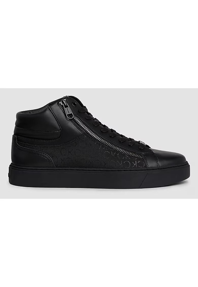 Calvin Klein Pantofi sport pentru Barbati - high top lace up w/zip mono - HM0HM01425-01J - Negru - Negru