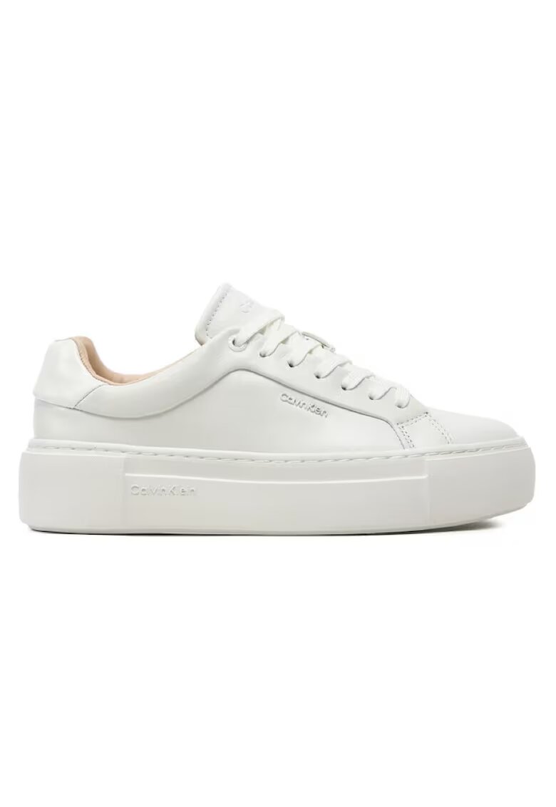 Calvin Klein Pantofi sport pentru Femei - ff cupsole lace up w/mllth - HW0HW02118-0K4 - Alb - Alb