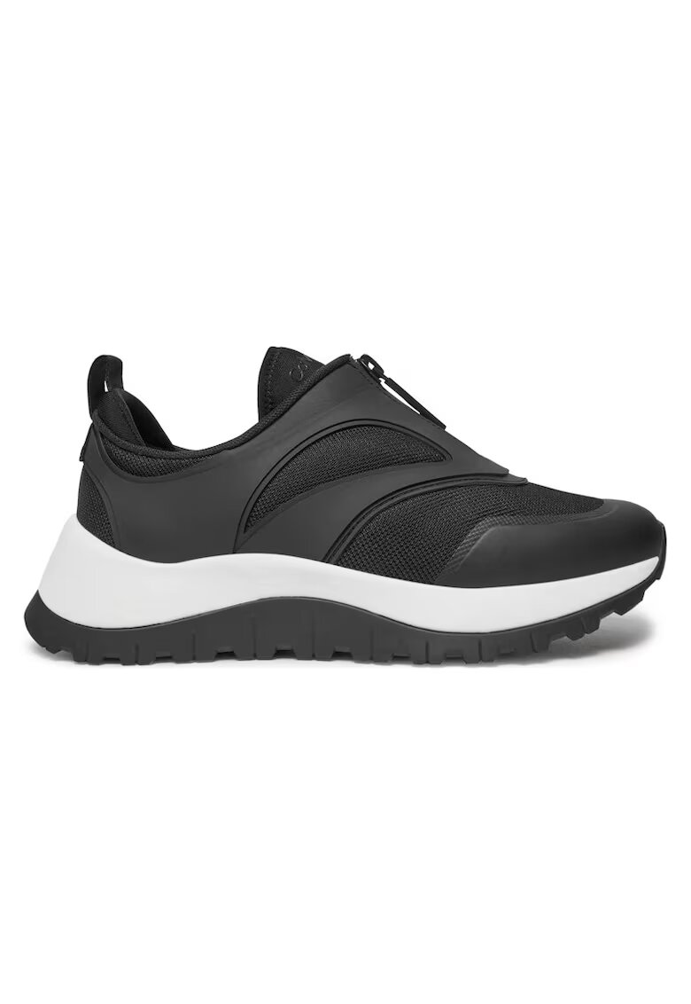Calvin Klein Pantofi sport pentru Femei - runner slip on w/zip mix m - HW0HW02228-BEH - Negru - Negru