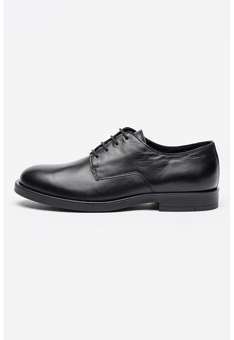 Calvin Klein Pantofi uni din piele - Negru