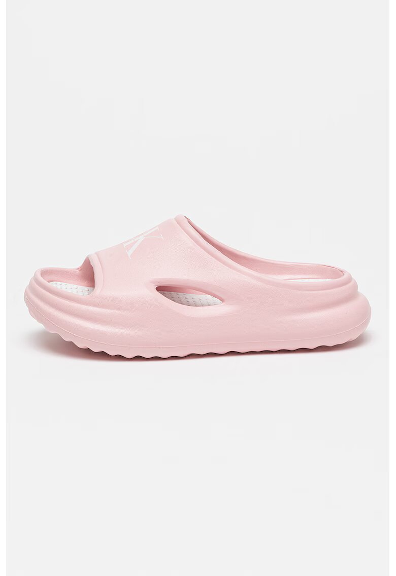 Calvin Klein Papuci cu logo - Roz pastel