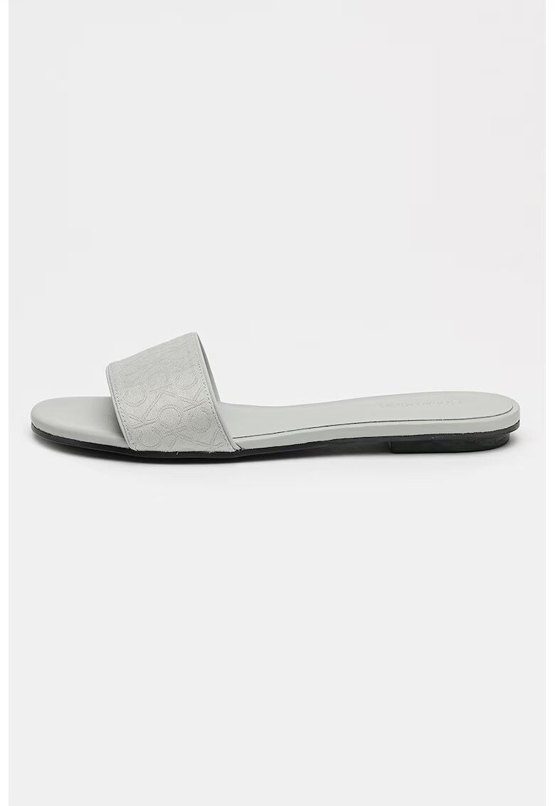 Calvin Klein Papuci cu model logo - Gri cenusiu