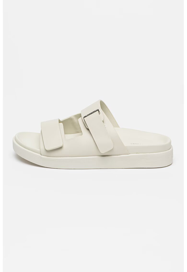 Calvin Klein Papuci din piele cu barete cu inchidere velcro - Alb