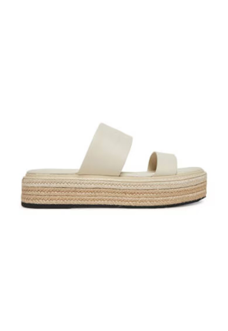 Calvin Klein Papuci inalti de dama - din piele naturala - bej -