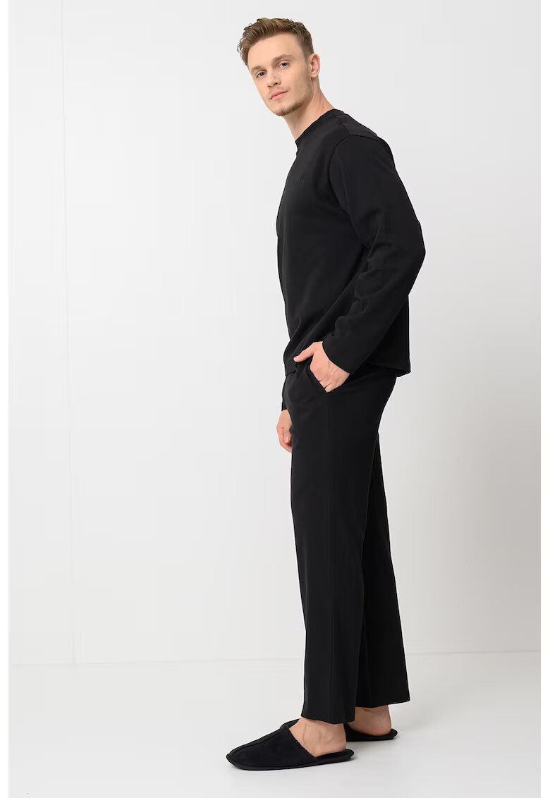 Calvin Klein Pijama regular fit din bumbac - Negru