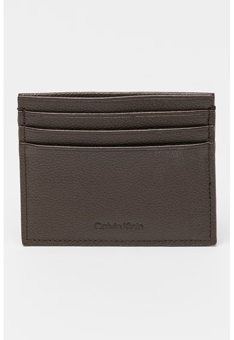Calvin Klein Portcart de piele - Maro inchis