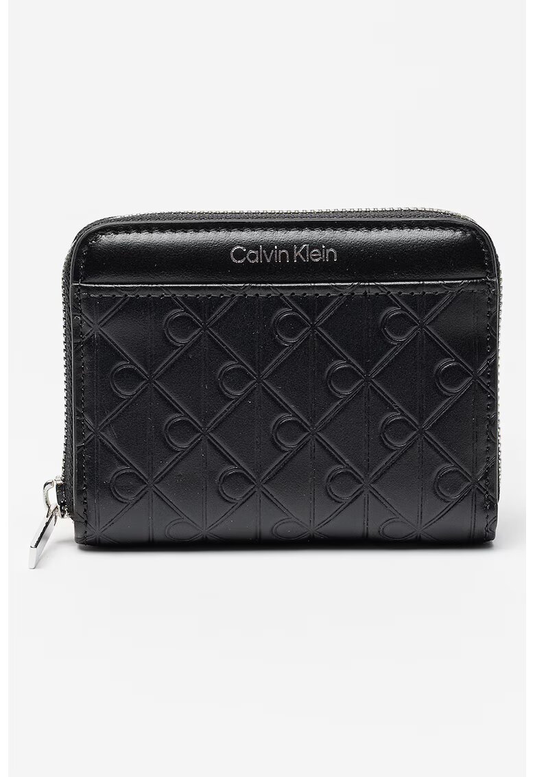 Calvin Klein Portofel cu fermoar Emossed Medium - Negru