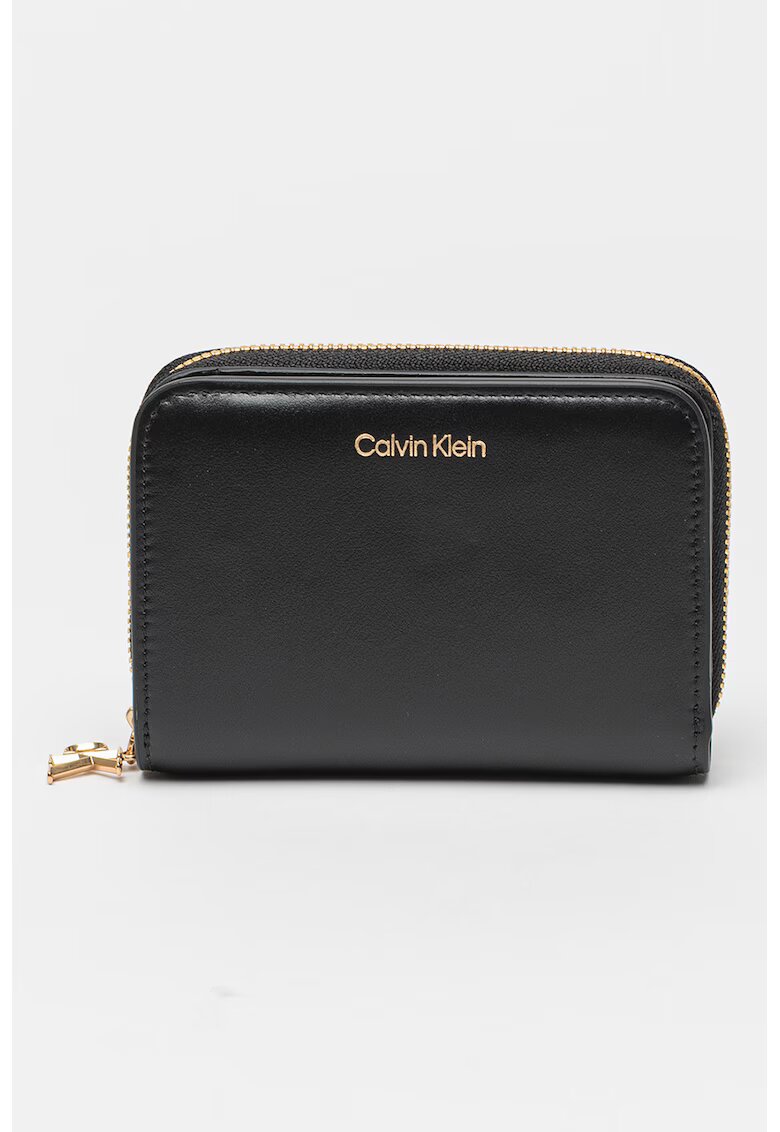 Calvin Klein Portofel de piele cu detalii logo metalic - Negru