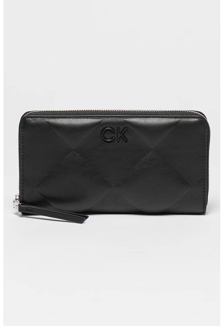 Calvin Klein Portofel de piele ecologica cu fermoar - Negru