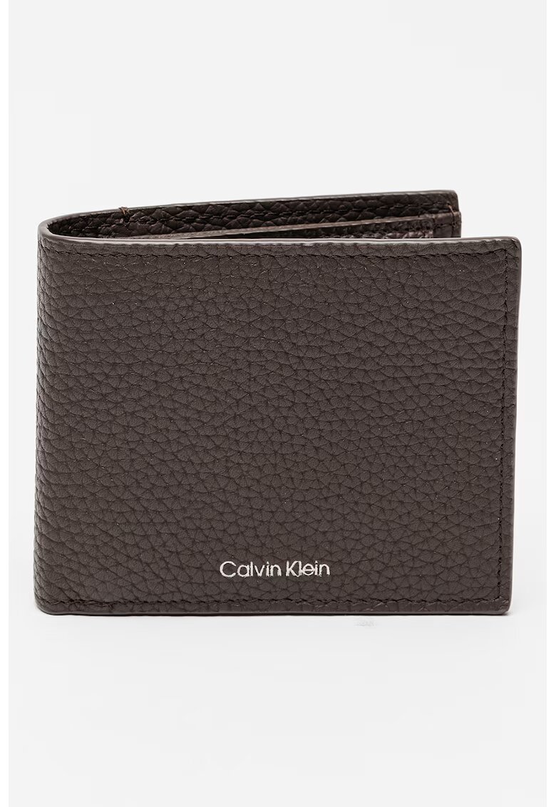 Calvin Klein Portofel pliabil din piele - Maro inchis