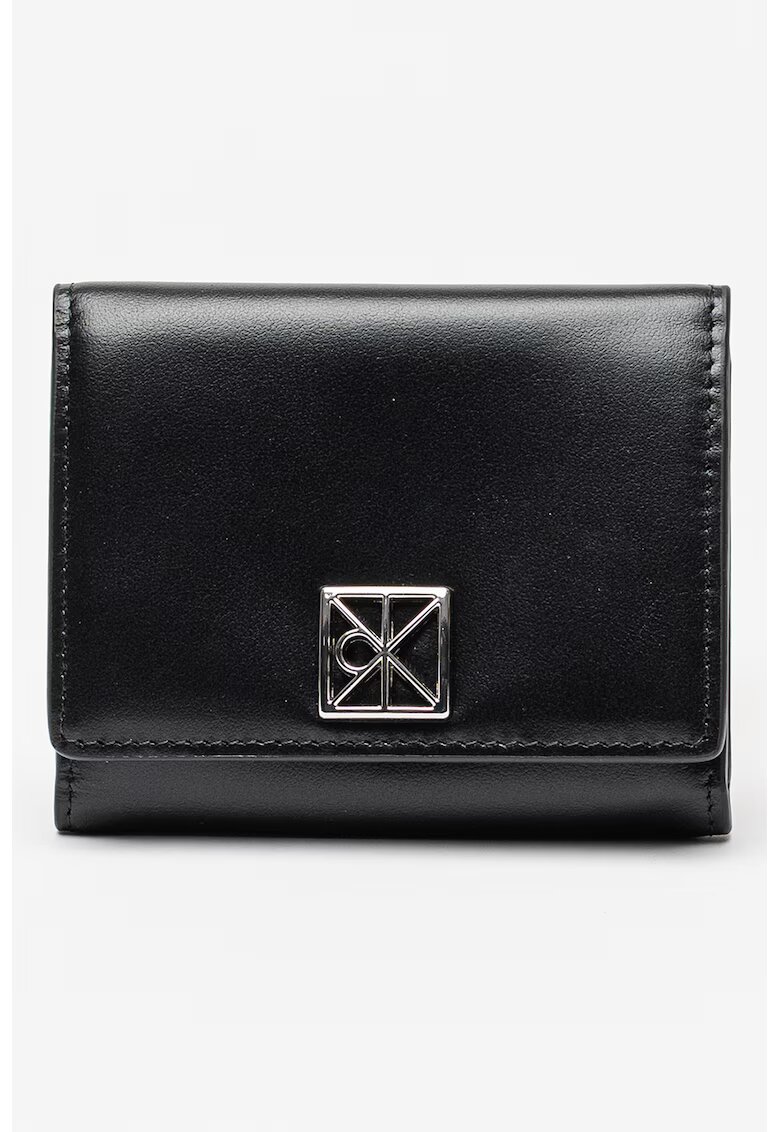Calvin Klein Portofel pliabil din piele - Negru