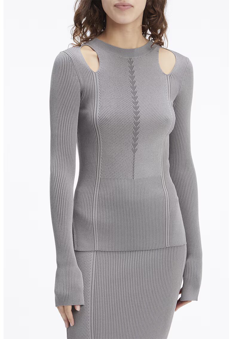 Calvin Klein Pulover cu decupaje - Gri inchis