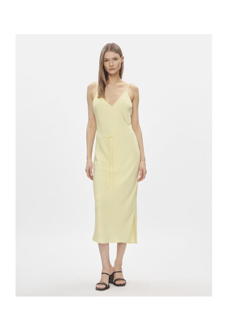 Calvin Klein Rochie de vara Dama - Galben - 100% poliester reciclat -