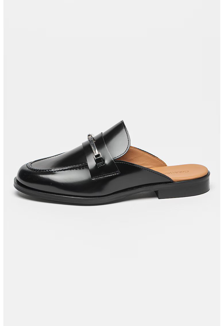 Calvin Klein Saboti din piele lacuita - Negru