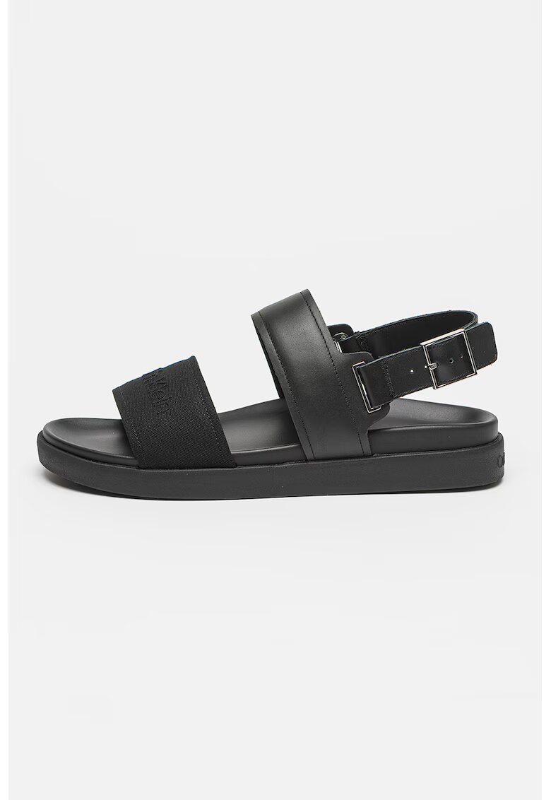 Calvin Klein Sandale din piele si material textil cu catarama - Negru
