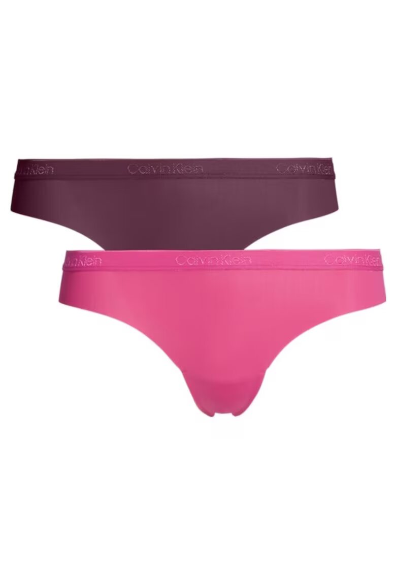Calvin Klein Set de chiloti tanga uni - 2 Perechi - Roz