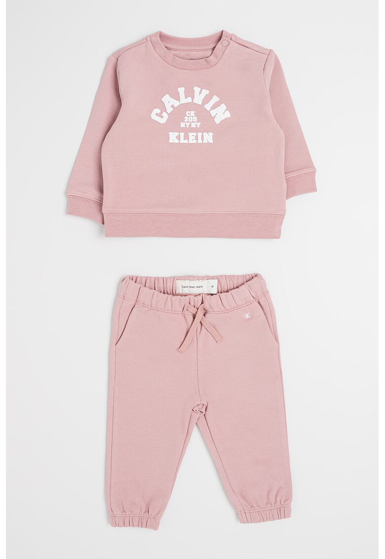 Calvin Klein Set de pantaloni de trening si bluza de trening din amestec de bumbac - Roz prafuit