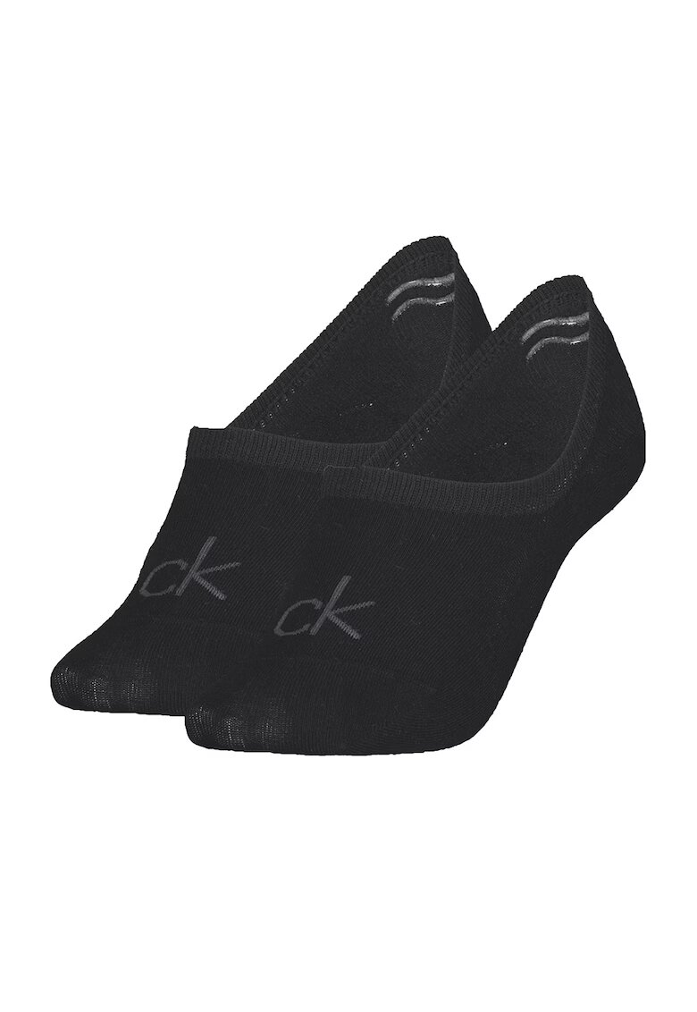 Calvin Klein Set de sosete foarte scurte - 2 perechi - Negru/Gri inchis